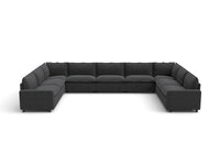 Modular Cero Reclining Sectionals | 9-Piece Grey Linen Grand Estate U-Shaped Sectionals 9-Seater