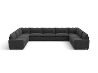 Modular Cero Reclining Sectionals | 9-Piece Grey Linen Grand Estate U-Shaped Sectionals 9-Seater