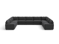 Modular Cero Reclining Sectionals | 9-Piece Grey Linen Grand Estate U-Shaped Sectionals 9-Seater