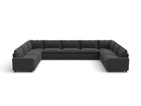 Modular Cero Reclining Sectionals | 9-Piece Grey Linen Open Space U-Shaped Sectionals 9-Seater