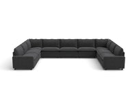Modular Cero Reclining Sectionals | 9-Piece Grey Linen Open Space U-Shaped Sectionals 9-Seater