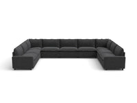 Modular Cero Reclining Sectionals | 9-Piece Grey Linen Open Space U-Shaped Sectionals 9-Seater