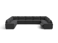 Modular Cero Reclining Sectionals | 9-Piece Grey Linen Open Space U-Shaped Sectionals 9-Seater