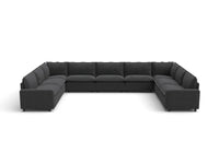 Modular Cero Reclining Sectionals | 9-Piece Grey Linen Open Space U-Shaped Sectionals 9-Seater