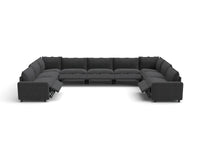 Modular Cero Reclining Sectionals | 9-Piece Grey Linen Open Space U-Shaped Sectionals 9-Seater