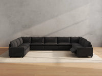 Modular Cero Reclining Sectionals | 9-Piece Grey Linen Open Space U-Shaped Sectionals 9-Seater