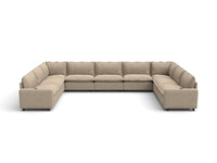Modular Cero Reclining Sectionals | 9-Piece Khaki Linen Grand Estate U-Shaped Sectionals 9-Seater