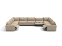 Modular Cero Reclining Sectionals | 9-Piece Khaki Linen Grand Estate U-Shaped Sectionals 9-Seater
