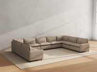 Modular Cero Modular Sectionals | 9-Piece Khaki Linen Open Space U-Shaped Sectionals 9-Seater