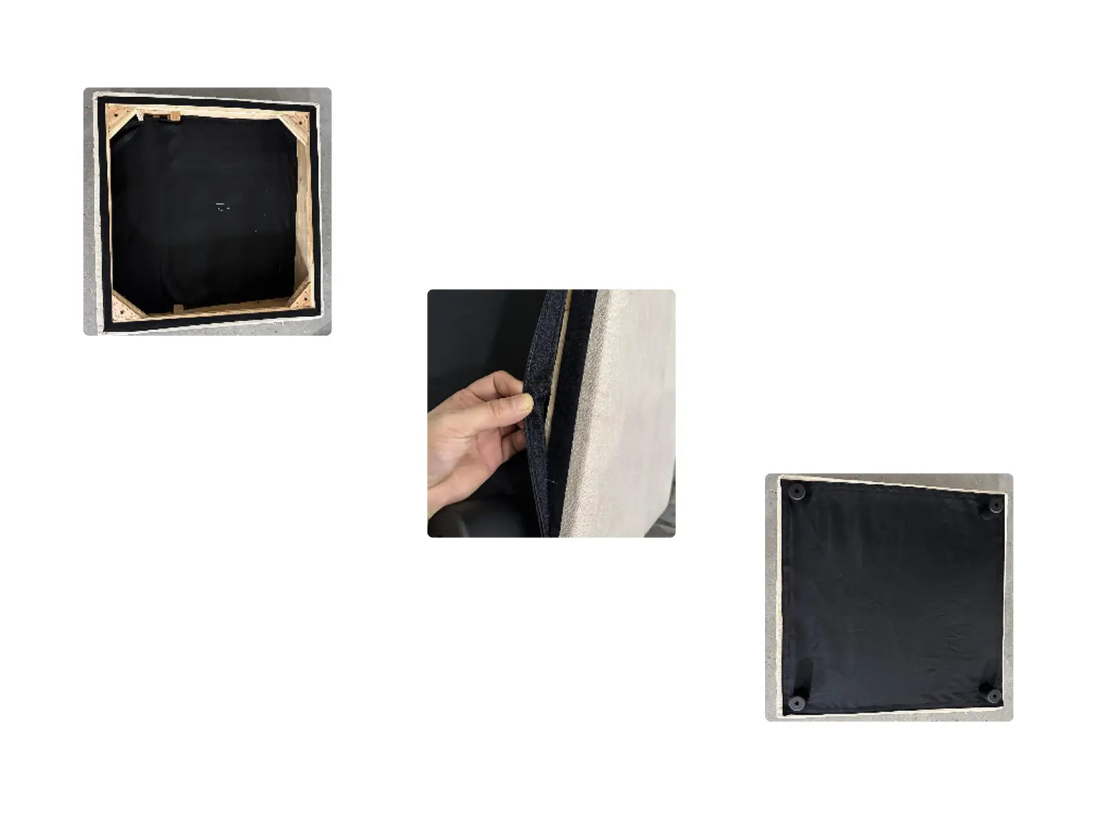 Step 2: Attach the black fabric to the nylon buckles around the sofa
