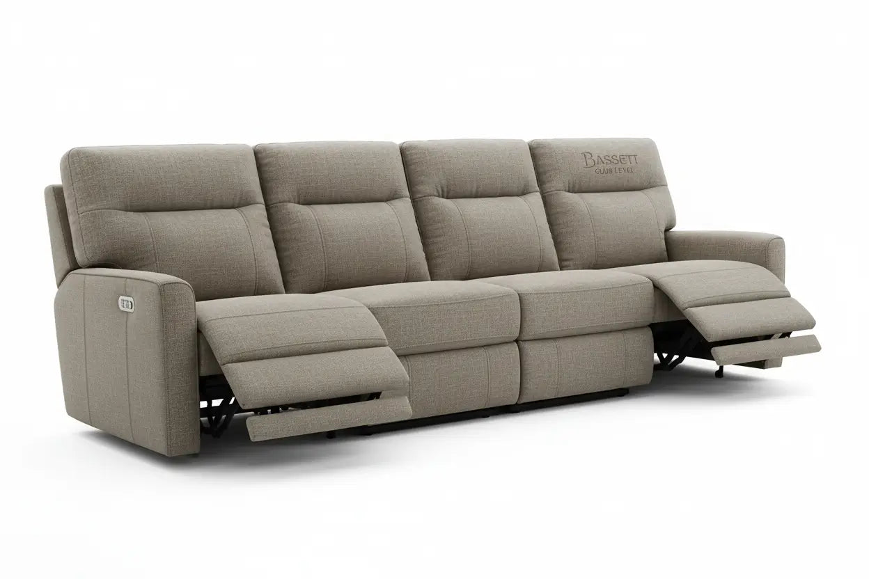 Bassett Club Level Prescott 4-Seat Power Reclining Sofa