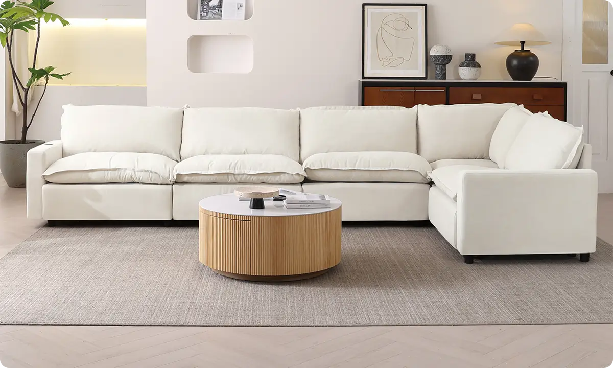 Cozy Family Room with Built-in Storage