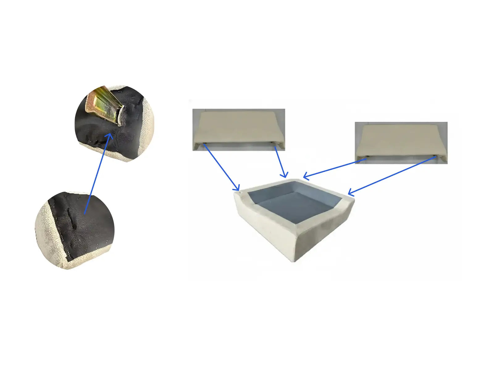 Step 1: Insert the latch into the backrest and attach the backrest to the base