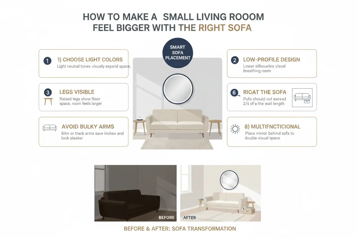 Make a Small Living Room Feel Bigger with the Right Sofa