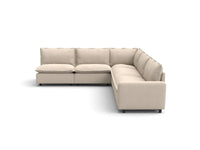 Modular Cero Large Modular Sectional | 5-Piece Beige Linen Large Space V-Shaped Sectionals 5-Seater