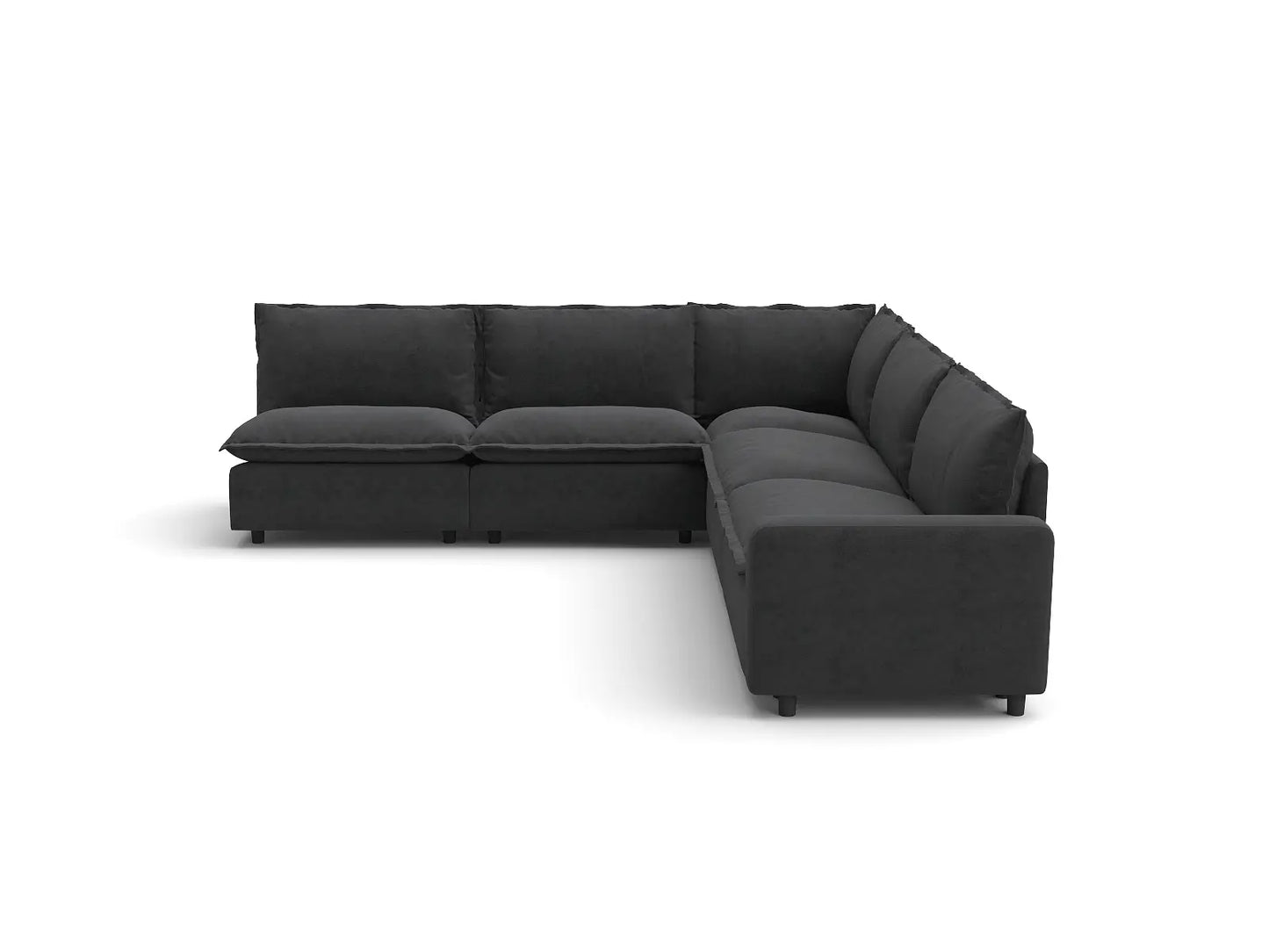 Modular Cero Modular Sectional | 5-Piece Grey Linen Grand Estate V-Shaped Sectionals 5-Seater