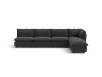 Modular Cero Modular Sectionals | 5-Piece Grey Linen Large Space L-Shaped Sectionals 4-Seater with 1-Ottoman