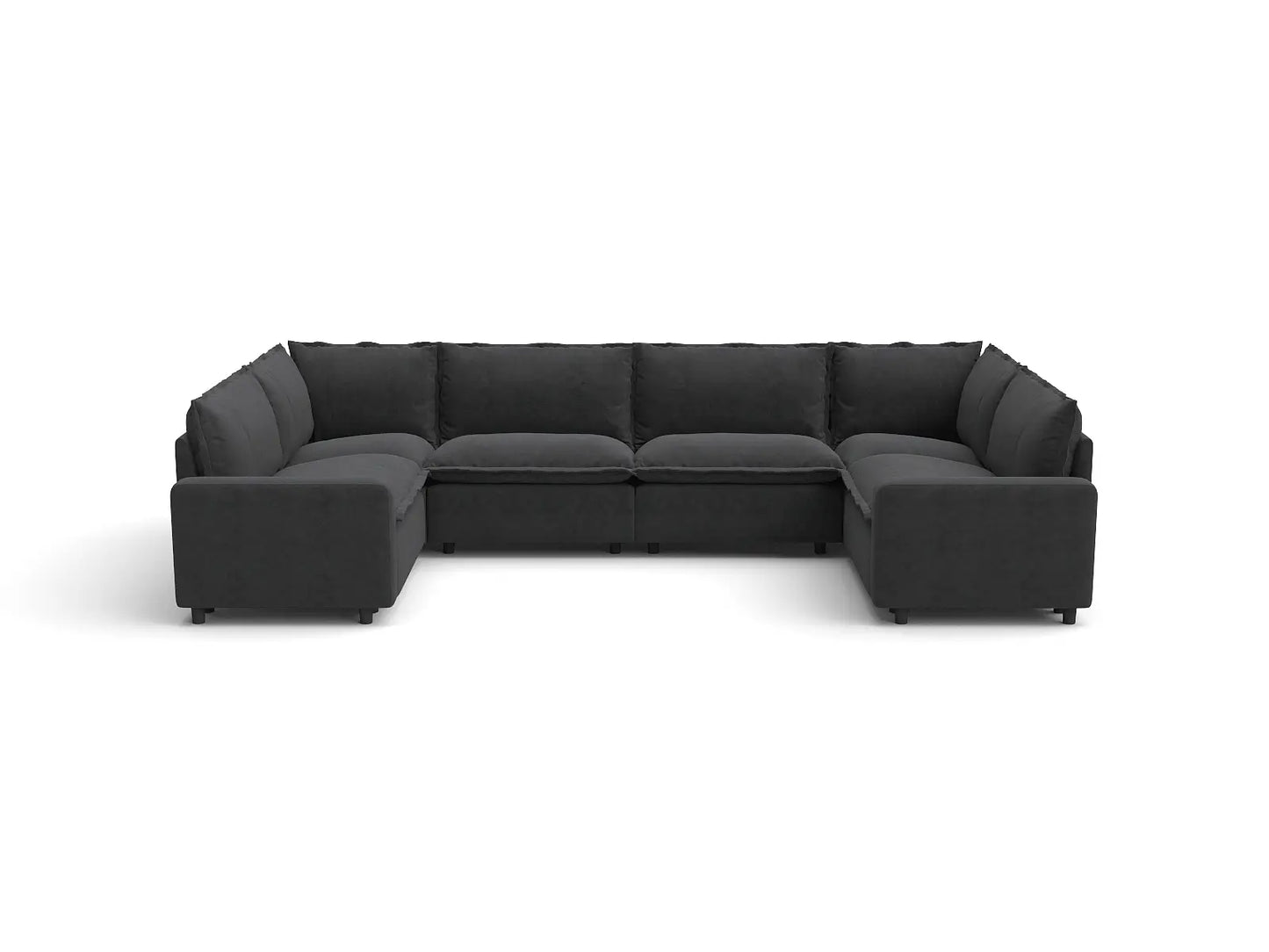 Modular Cero Modular Sectionals | 6-Piece Grey Linen Grand Estate U-Shaped Sectionals 6-Seater
