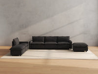 Modular Cero Modular Sectionals | 6-Piece Grey Linen Home Living Corner Sectionals 4-Seater with 2-Ottomans