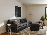 Modular Cero Modular Sectionals | 6-Piece Grey Linen Open Plan Sofa Sets 4-Seater with 2-Ottomans