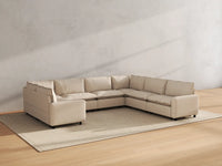 Modular Cero Modular Sectionals | 7-Piece Beige Linen Large Space U-Shaped Sectionals 7-Seater