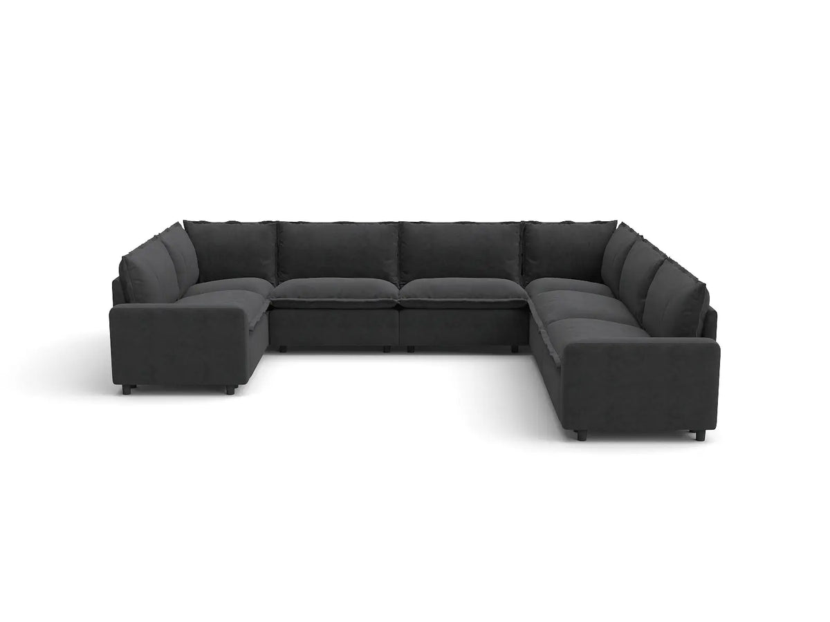 Modular Cero Modular Sectionals | 7-Piece Grey Linen Grand Estate U-Shaped Sectionals 7-Seater
