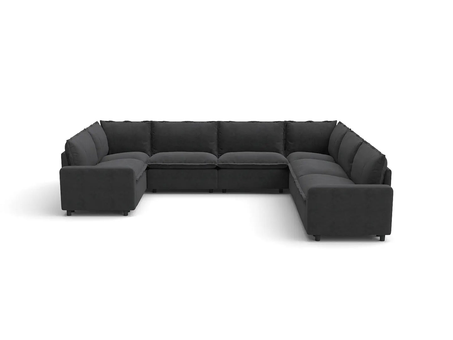 Modular Cero Modular Sectionals | 7-Piece Grey Linen Grand Estate U-Shaped Sectionals 7-Seater
