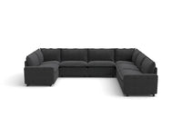 Modular Cero Modular Sectionals | 7-Piece Grey Linen Grand Estate U-Shaped Sectionals 7-Seater