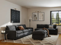 Modular Cero Modular Sectionals | 7-Piece Grey Linen Large Space Sofa Sets 5-Seater with 2-Ottomans