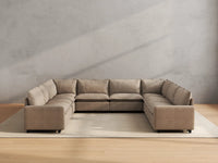 Modular Cero Modular Sectionals | 8-Piece Khaki Linen Grand Estate U-Shaped Sectionals 8-Seater