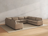 Modular Cero Modular Sectionals | 8-Piece Khaki Linen Grand Estate U-Shaped Sectionals 8-Seater