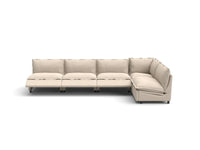 Modular Cero Reclining Sectionals | 5-Piece Beige Linen Large Space L-Shaped Sectionals 5-Seater