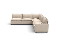 Modular Cero Sectional Sofa with Recliner | 5-Piece Beige Linen Large Space V-Shaped Sectionals 5-Seater