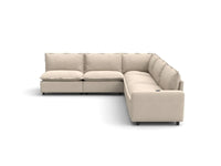 Modular Cero Recliner Sectional | 5-Piece Beige Linen Large Space V-Shaped Sectionals 5-Seater