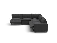 Modular Cero Sectional Recliner | 5-Piece Grey Linen Grand Estate V-Shaped Sectionals 5-Seater
