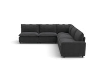 Modular Cero Sectional Recliner | 5-Piece Grey Linen Grand Estate V-Shaped Sectionals 5-Seater