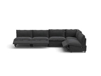 Modular Cero Reclining Sectionals | 5-Piece Grey Linen Home Living L-Shaped Sectionals 5-Seater