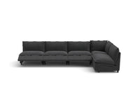 Modular Cero Reclining Sectionals | 5-Piece Grey Linen Home Living L-Shaped Sectionals 5-Seater