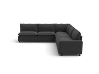 Modular Cero Reclining Sectional Sofa | 5-Piece Grey Linen Large Space V-Shaped Sectionals 5-Seater