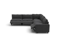 Modular Cero Couch Recliner Sectional | 5-Piece Grey Linen Large Space V-Shaped Sectionals 5-Seater