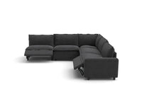 Modular Cero Reclining Sectional Sofa | 5-Piece Grey Linen Large Space V-Shaped Sectionals 5-Seater