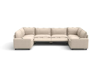 Modular Cero Reclining Sectionals | 6-Piece Beige Linen Grand Estate U-Shaped Sectionals 6-Seater