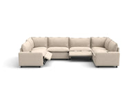 Modular Cero Reclining Sectionals | 6-Piece Beige Linen Grand Estate U-Shaped Sectionals 6-Seater