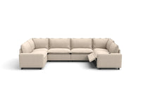 Modular Cero Reclining Sectionals | 6-Piece Beige Linen Large Space U-Shaped Sectionals 6-Seater