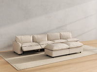 Modular Cero Reclining Sectionals | 6-Piece Beige Linen Open Plan Sofa Sets 4-Seater with 2-Ottomans