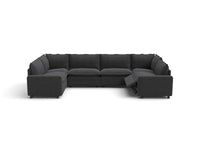 Modular Cero Reclining Sectionals | 6-Piece Grey Linen Grand Estate U-Shaped Sectionals 6-Seater
