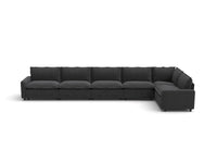 Modular Cero Reclining Sectionals | 6-Piece Grey Linen Large Space L-Shaped Sectionals 6-Seater