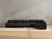 Modular Cero Reclining Sectionals | 6-Piece Grey Linen Large Space L-Shaped Sectionals 6-Seater