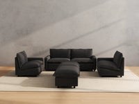 Modular Cero Reclining Sectionals | 6-Piece Grey Linen Large Space U-Shaped Sectionals 4-Seater with 2-Ottomans