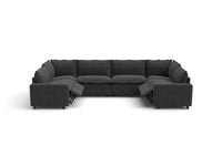 Modular Cero Reclining Sectionals | 6-Piece Grey Linen Large Space U-Shaped Sectionals 6-Seater
